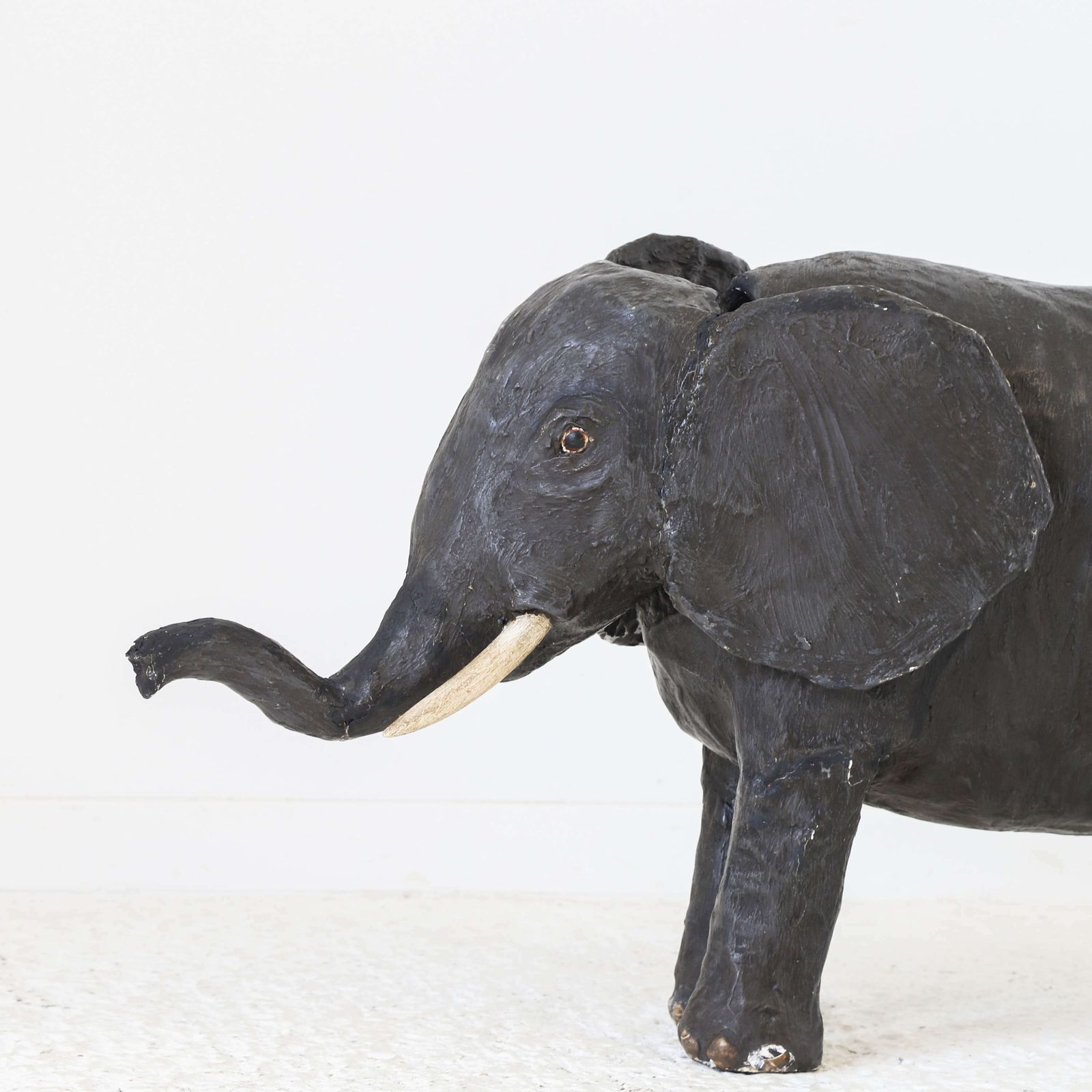 Unusual 1940 1950’s French Papier Mâché Model Elephant photo furniture