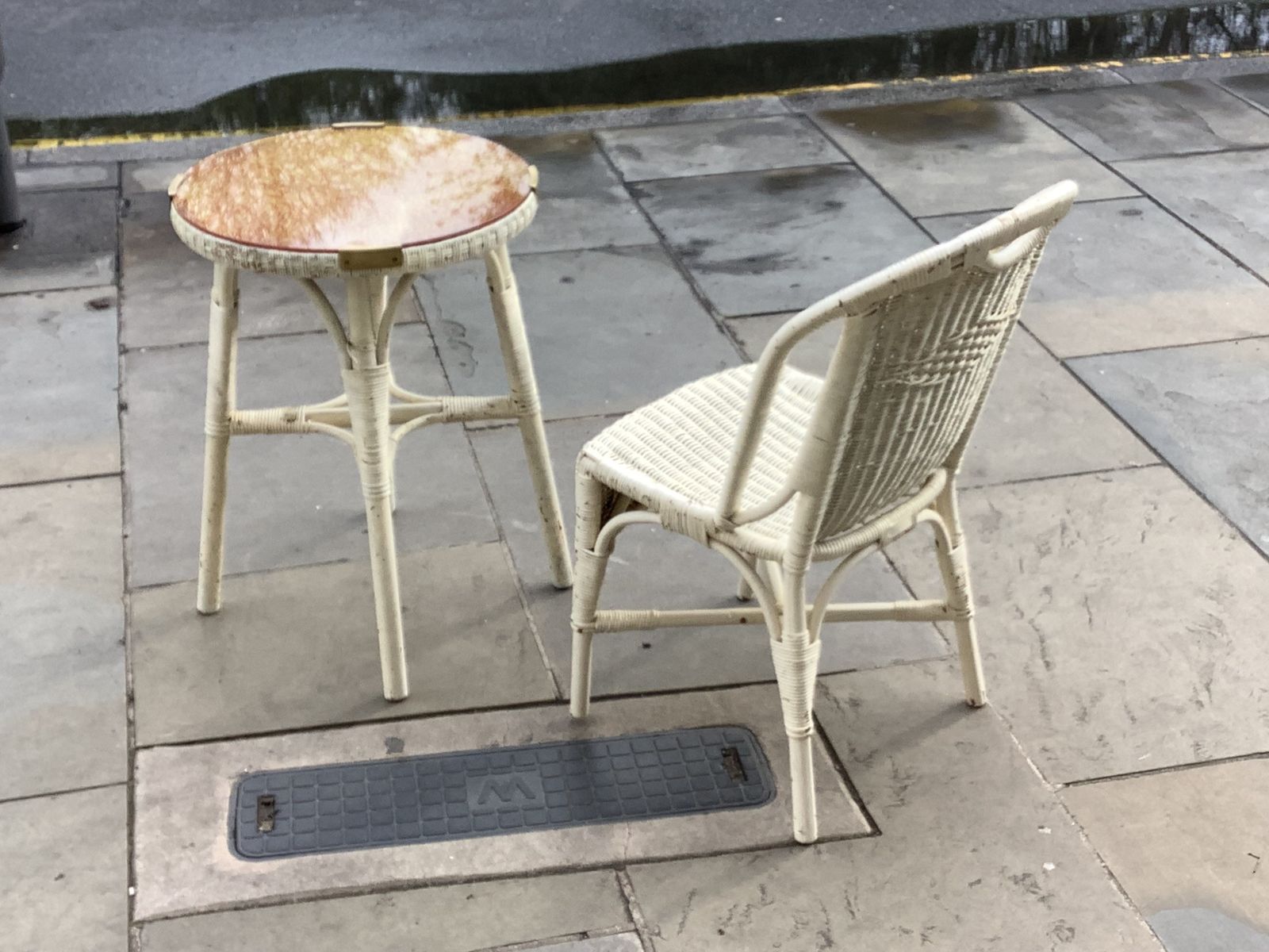 Rare  Cane Table And Chair By Angraves Of Leicester,And  Dryad photo vinterior