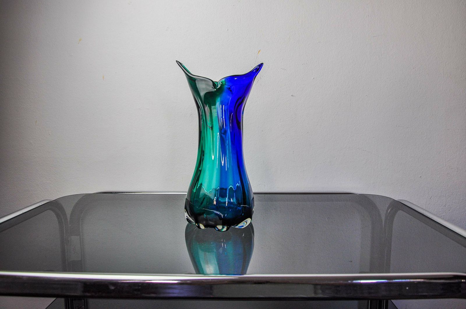 Sommerso Green And Blue Vase By Seguso, Murano Glass, Italy, 1970 photo vinterior