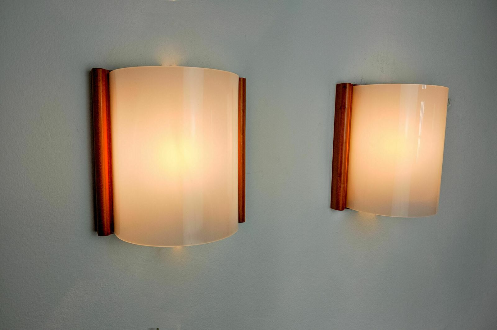 Pair Of Mediterranean Wall Lamps, Pine And Methacrylate, 1980, Spain photo buy