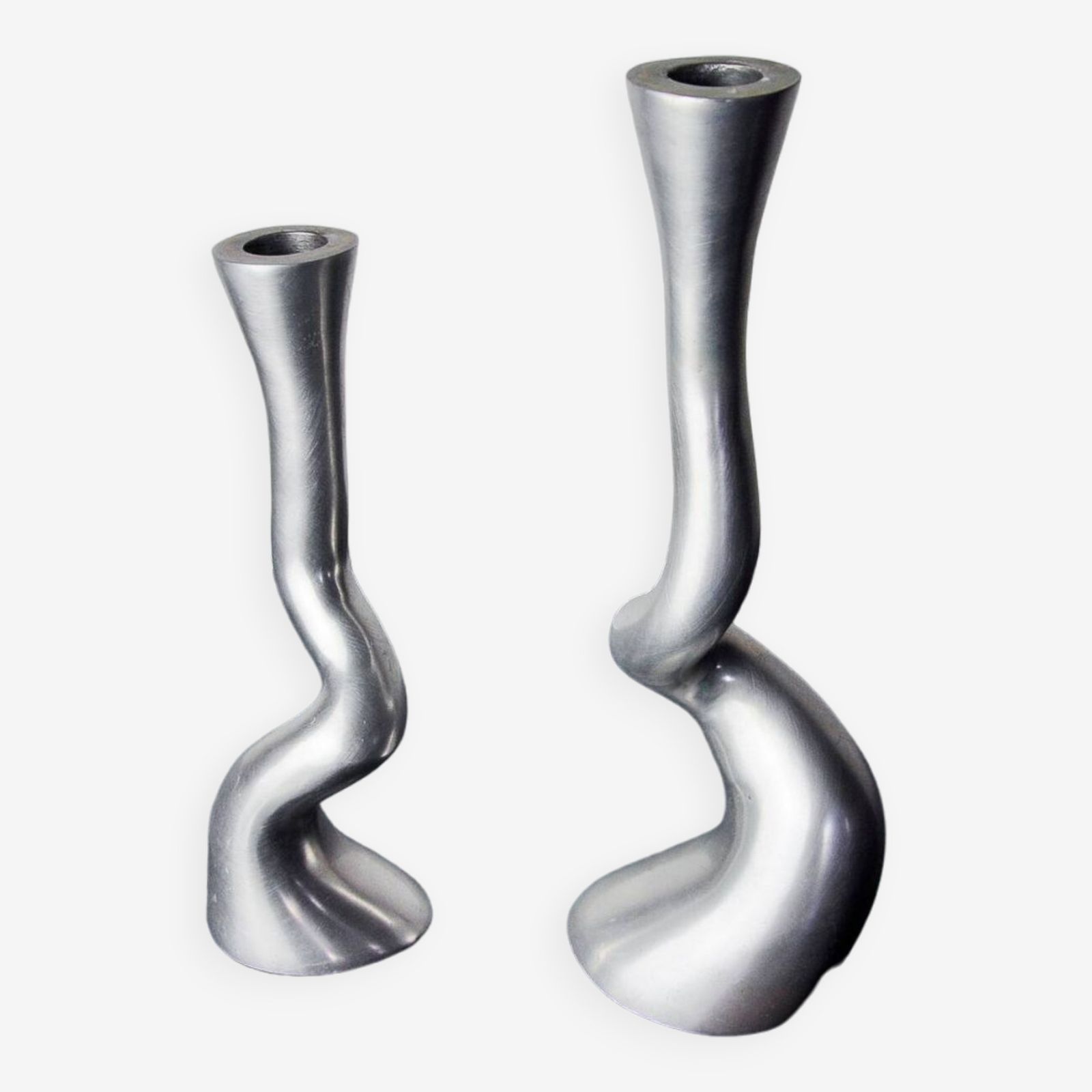 Pair Of Brutalist Candle Holders By Art3, Spain, 1970
