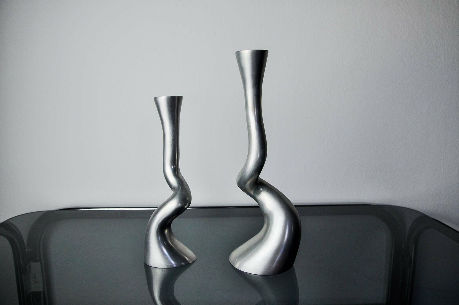 Pair Of Brutalist Candle Holders By Art3, Spain, 1970 photo for sale