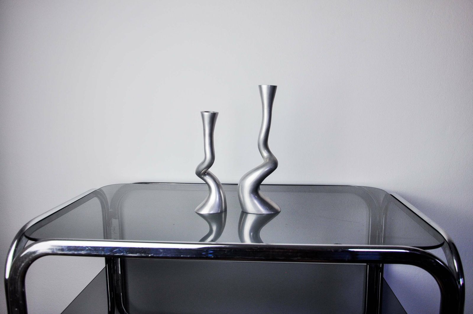 Pair Of Brutalist Candle Holders By Art3, Spain, 1970 photo vinterior