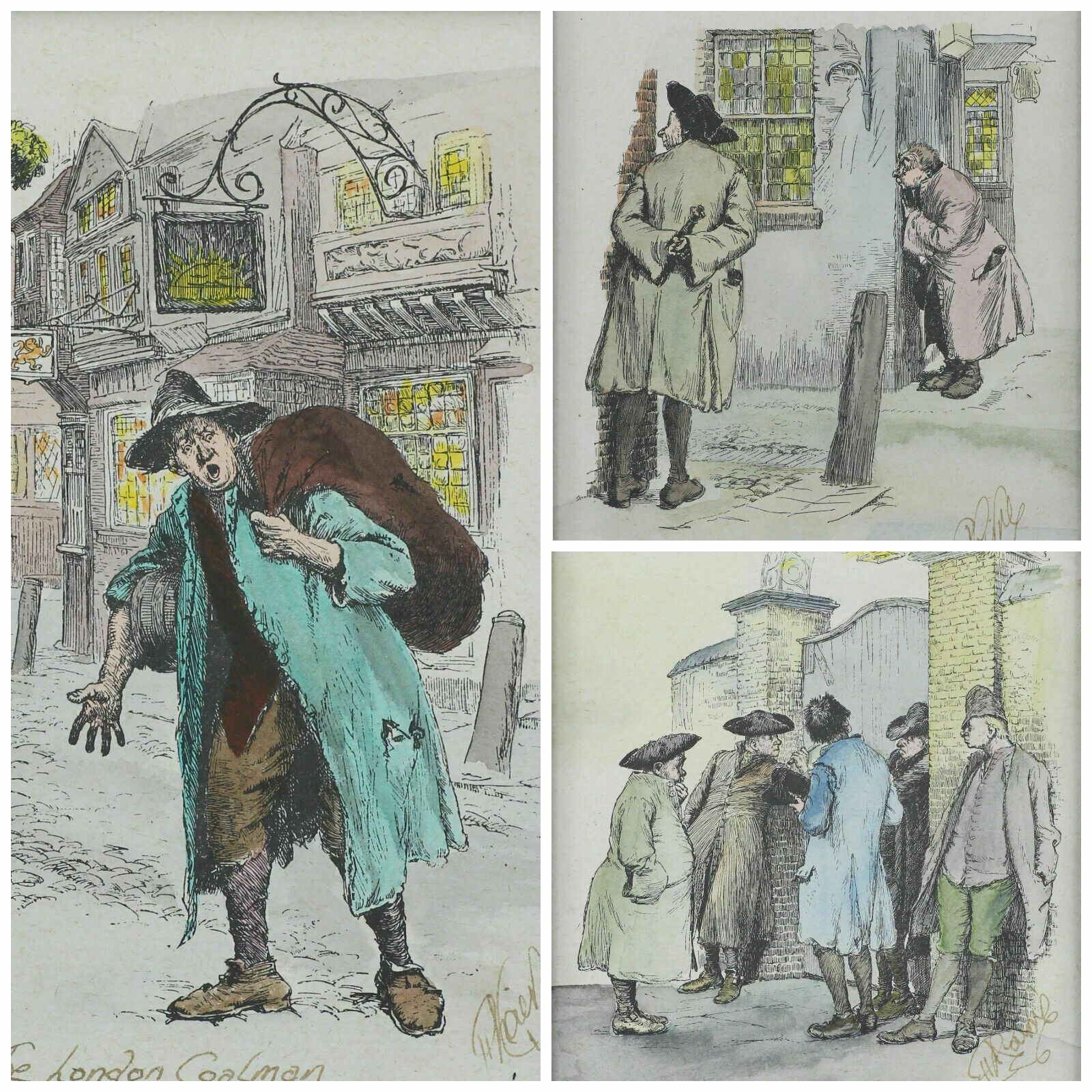 Set Of 3 Engravings Taken From Jonathan Swifts "A Description Of The Morning"