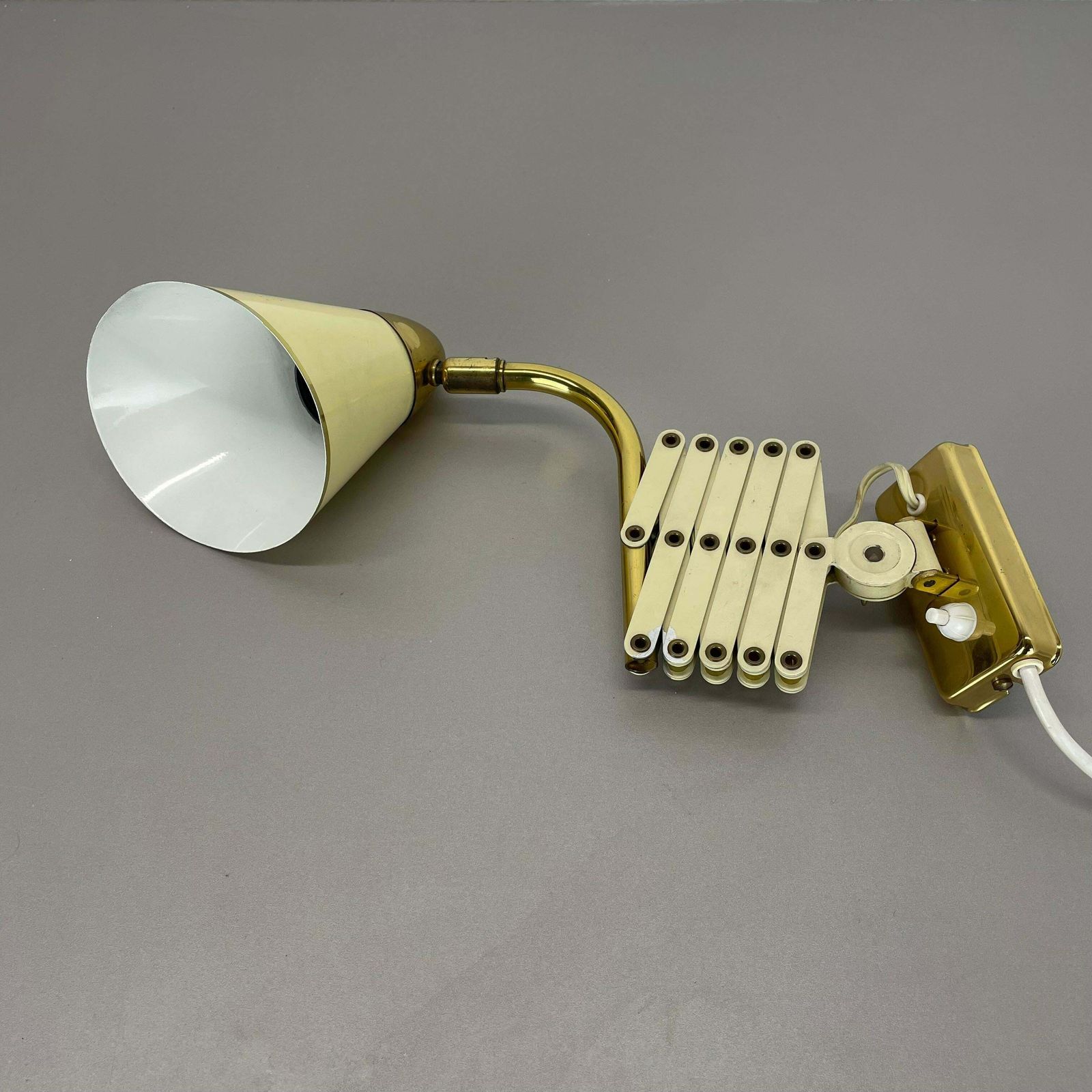 Lighting Original Scissors Wall Light Brass And Metal By Sis Leuchten, Germany 1950s photo