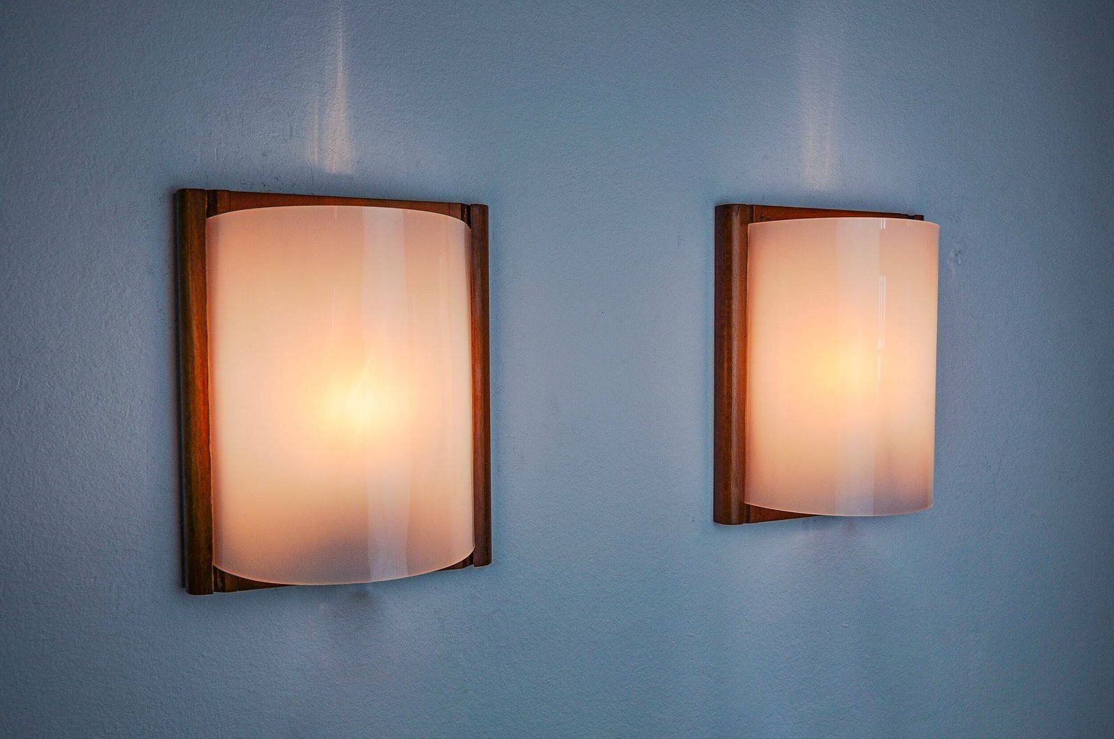 Pair Of Pine And Methacrylate Wall Lights, Mediterranean Design, Spain, 1980 photo buy