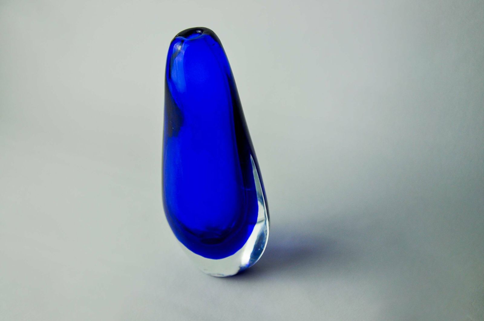 Sommerso Blue Vase, Murano Glass, Italy, 1970 photo Home Decor