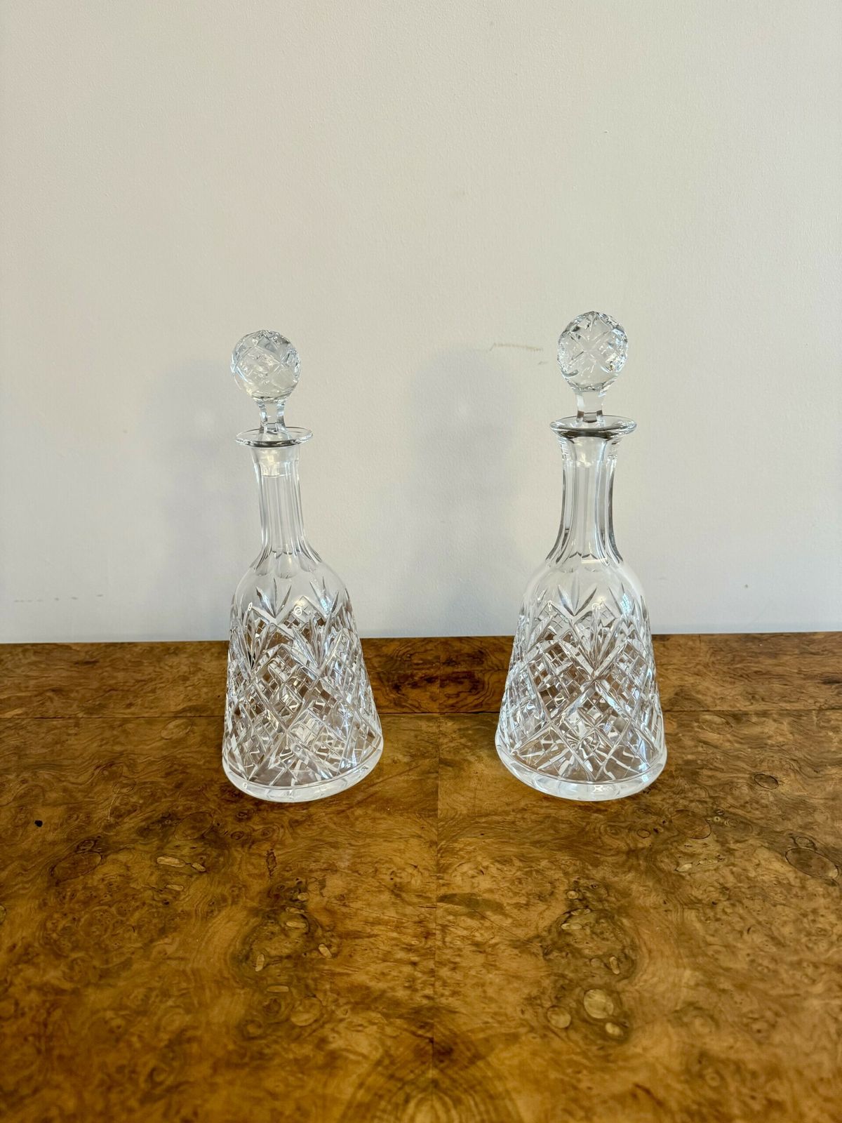Lovely Pair Of Antique Bell Shaped Decanters photo for sale
