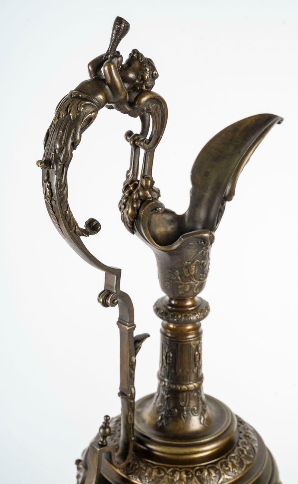 Pair Of Empire Style Bronze Ewers, Late 19th Or Early 20th Century. photo Home Decor