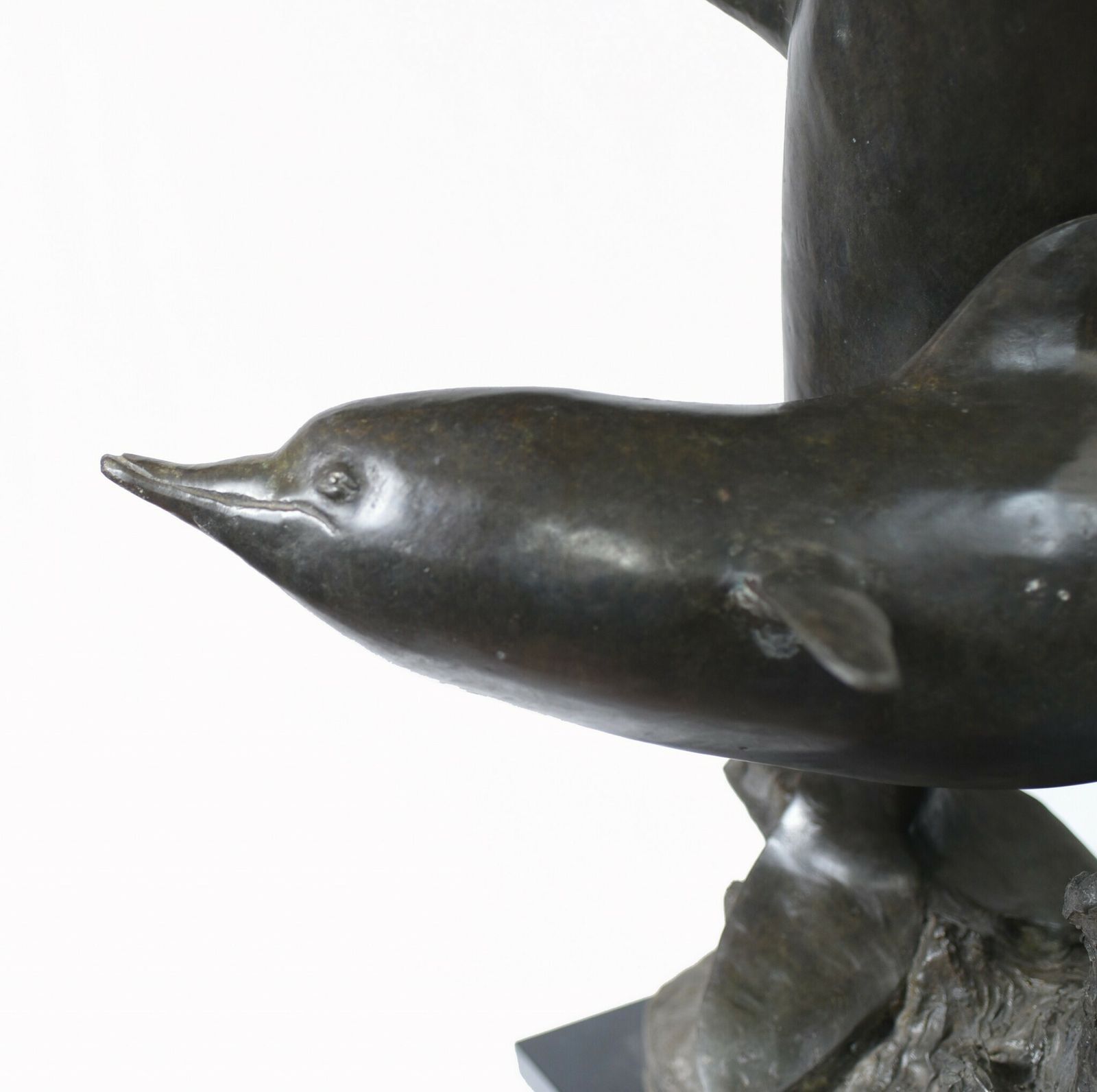 Bronze Dolphin Statue Garden Porpoise Casting photo vinterior