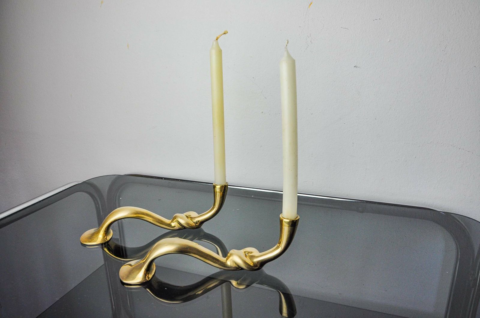 Pair Of Knot Candlesticks, Brutalist Design, Italy, 1970 photo furniture
