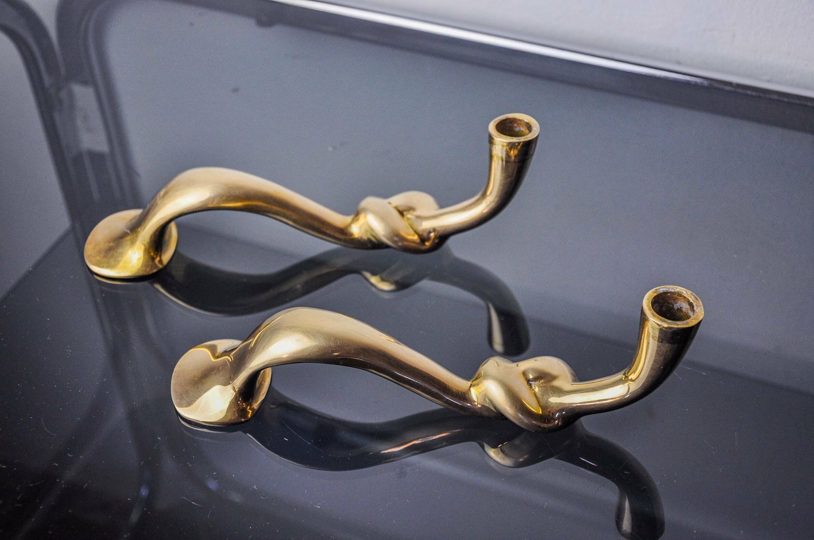 Pair Of Knot Candlesticks, Brutalist Design, Italy, 1970 photo 947.0