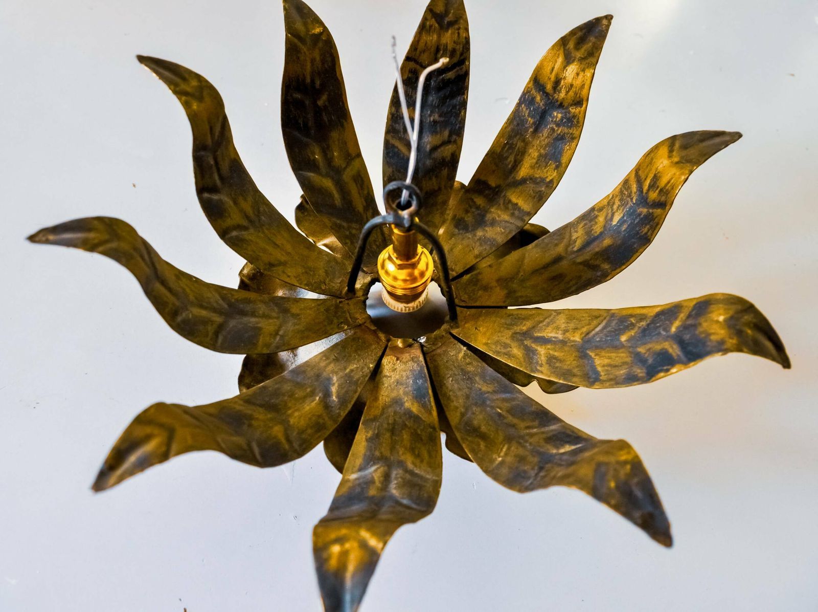 Sun Wall Lamp By Ferro Arte, Metal And Gold Leaf, Spain, 1960 photo buy