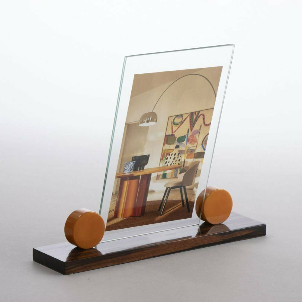 French Art Deco Amber Phenolic & Macassar Photo Frame C.1930s photo for sale