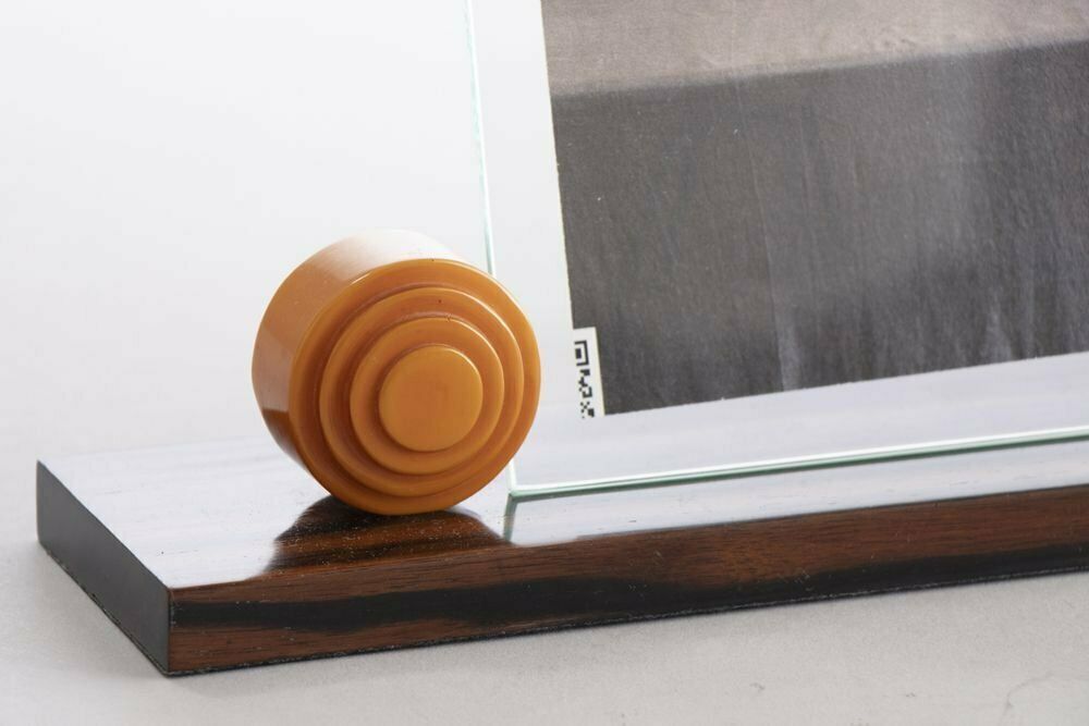 French Art Deco Amber Phenolic & Macassar Photo Frame C.1930s photo vinterior