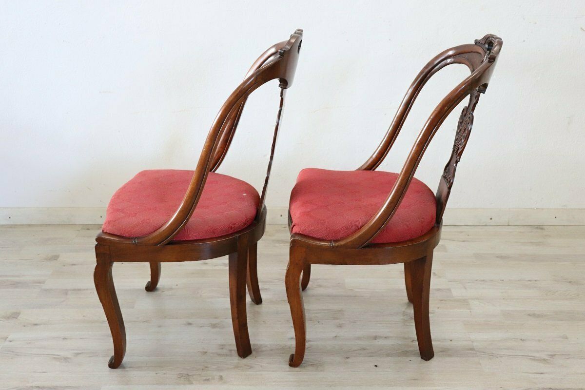 Early 19th Century Dining Chairs In Carved Walnut, Set Of 2 photo 1709.0