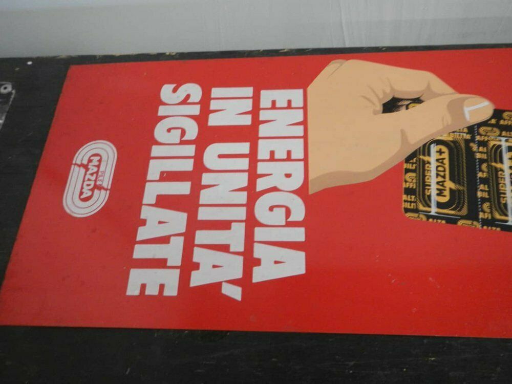 Mazda Tin Sign, 1980, 1980s, Vintage photo for sale