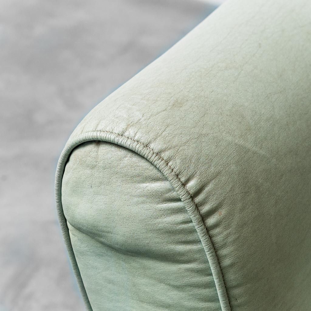 Pair Of Modern Vintage 1950s Sage Green Fabric Armchairs photo 427.0