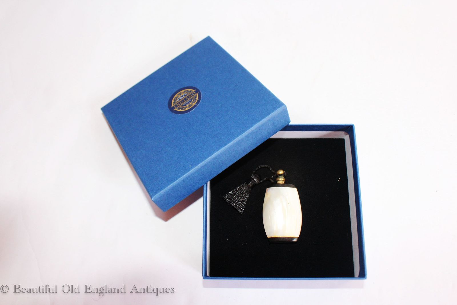 Antique Scent Or Perfume Bottle Mother Of Pearl And Ebony. Gift Boxed. photo for sale