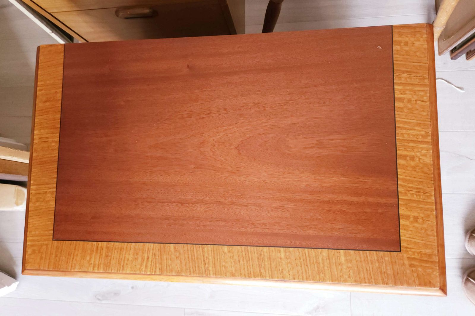 Two Tone, Mid Century Cabinet, Mahogany, Tiger Maple & Teak photo vintage