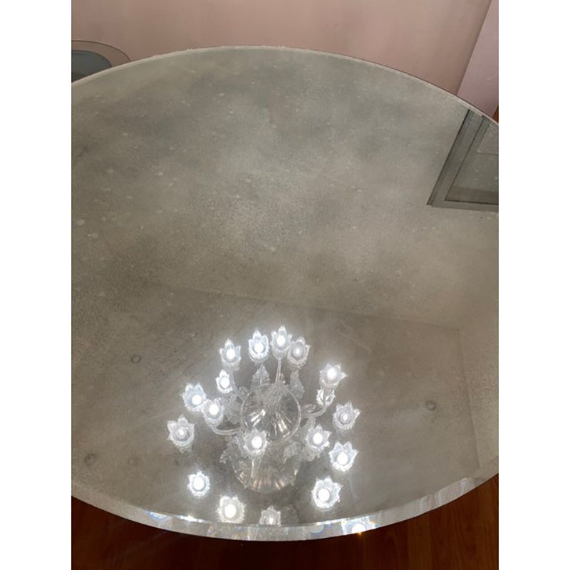 1980s Italian Venetian Black "Rezzonico" And Silver Murano Glass Style Big Table photo vinterior