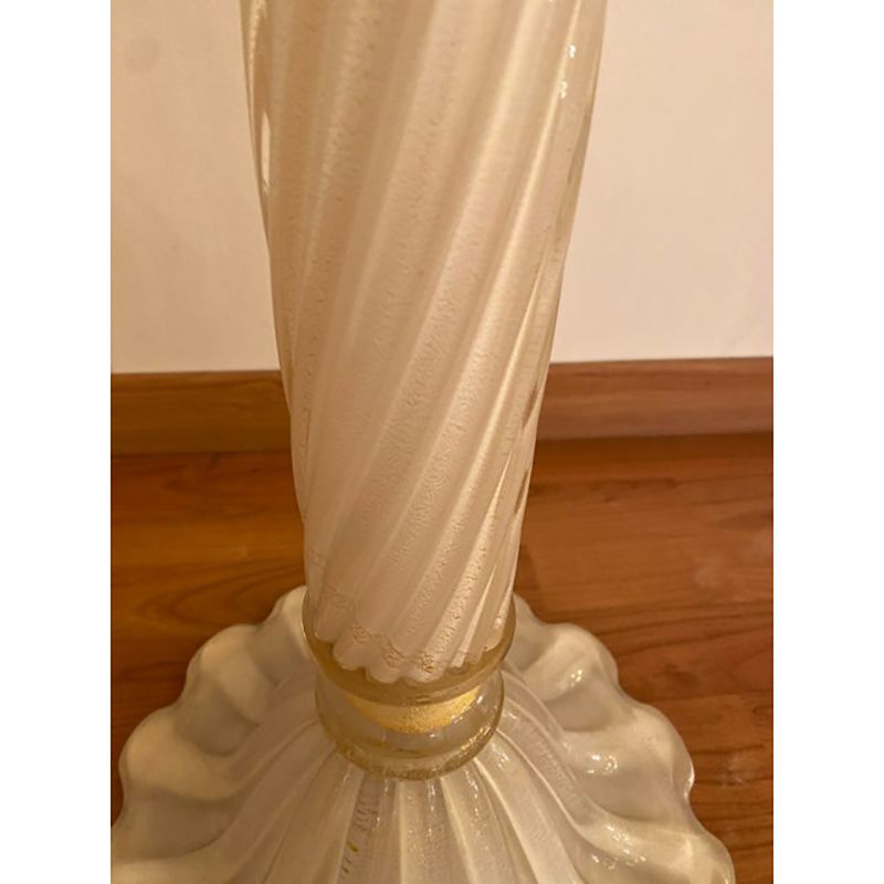 9800.0 1990s Italian Venetian White And Gold Murano Glass Style Coffee Table photo