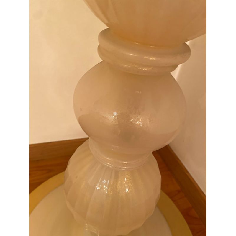 1990s Italian Venetian White And Gold Murano Glass Style Coffee Table photo for sale