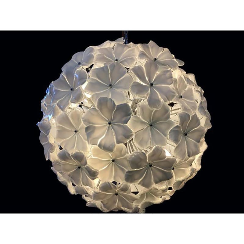 White Lotus Murano Glass Sputnik Chandelier photo 7619.0