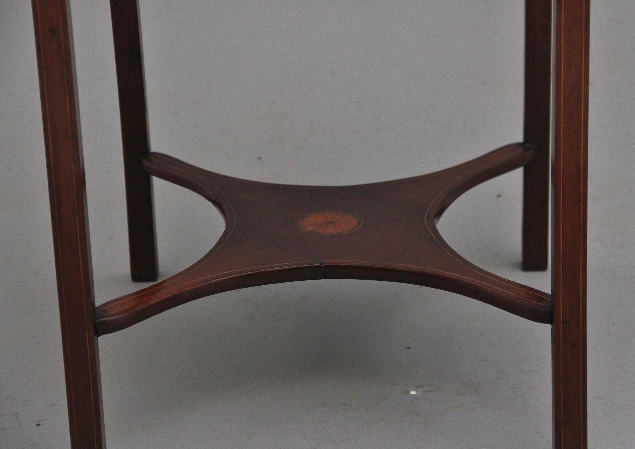 photo for sale 19th Century Inlaid Mahogany Bedside Table