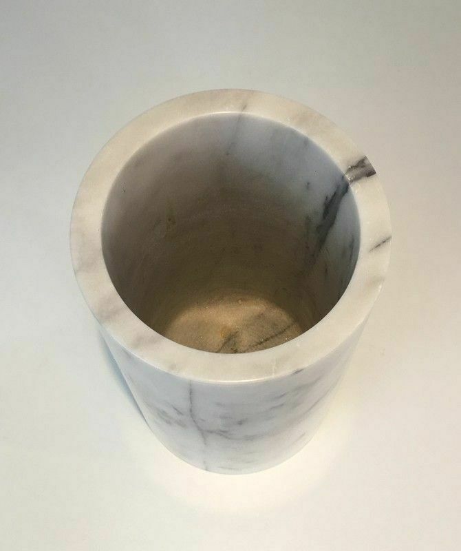 Round Carrara Marble Umbrella Stand In The Taste Of Angelo Mangiarotti photo vinterior