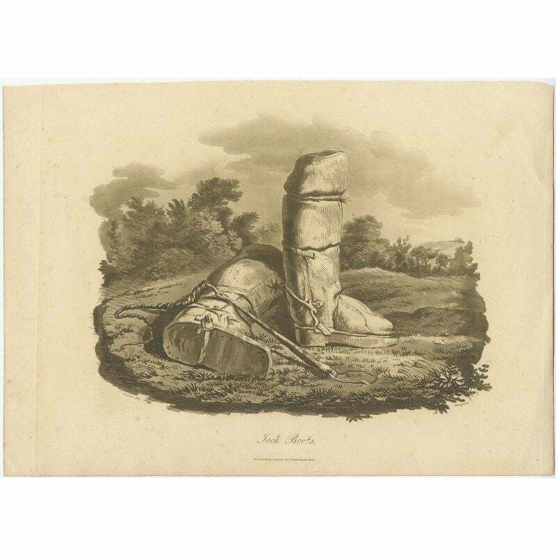 Antique Print Of Jackboots By Longman, 1805 photo furniture