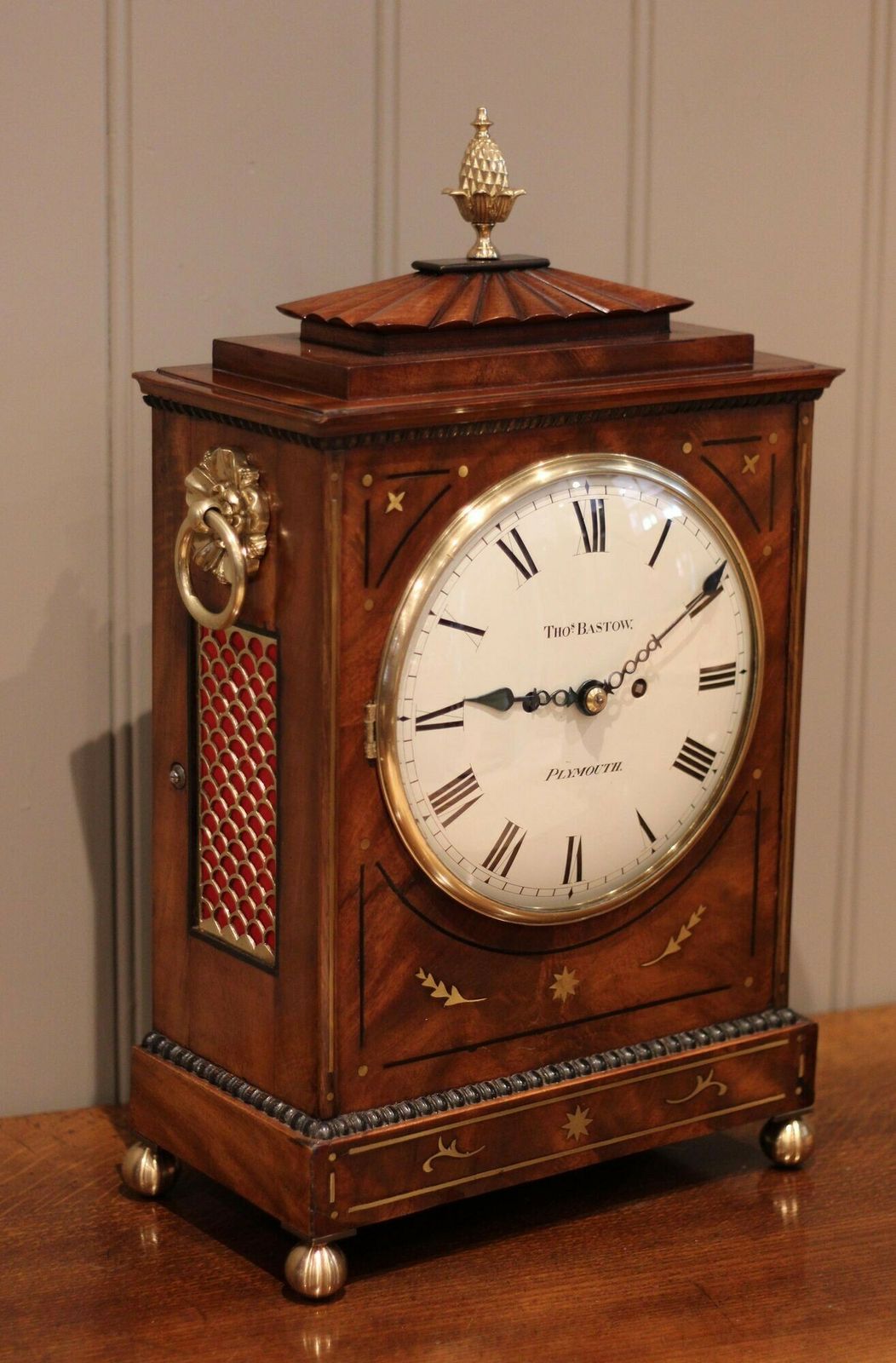 Mahogany Regency Chamfer Top Bracket Clock photo for sale