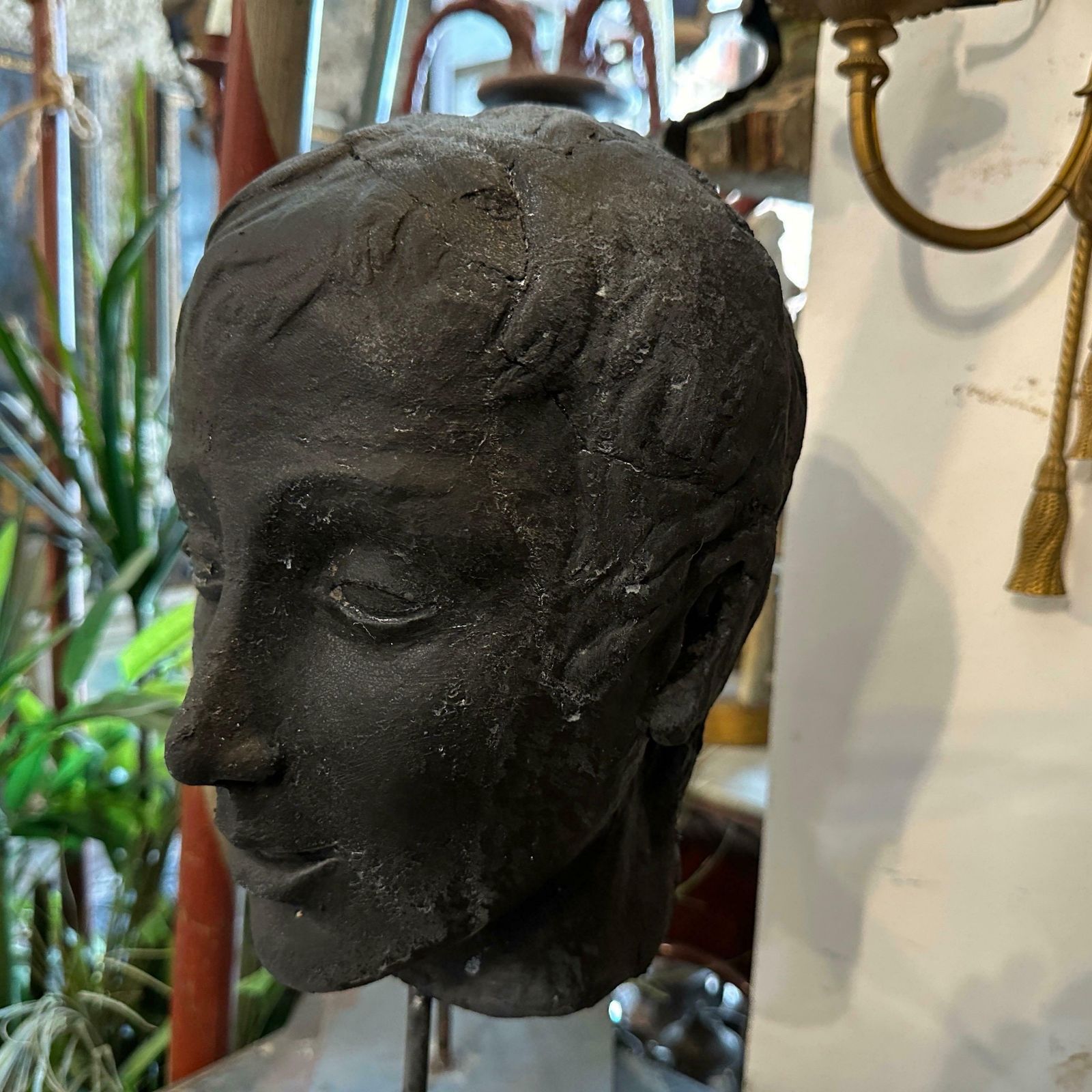 A Late 19th Century Hand Crafted Clay Sicilian Head Of A Young Man photo Art