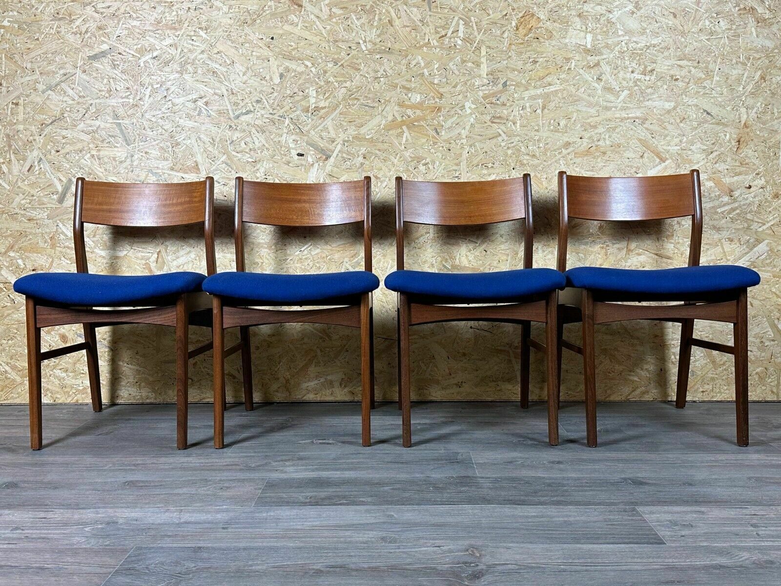 4x 60s 70s Teak Chairs Dining Chair Danish Modern Design Denmark photo furniture