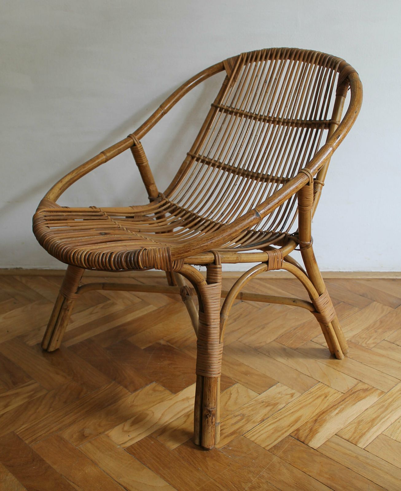 Garden Furniture 1960's Set Of Four Rattan Armchairs And Side Table By Jaroslav Prochazka For Uluv photo