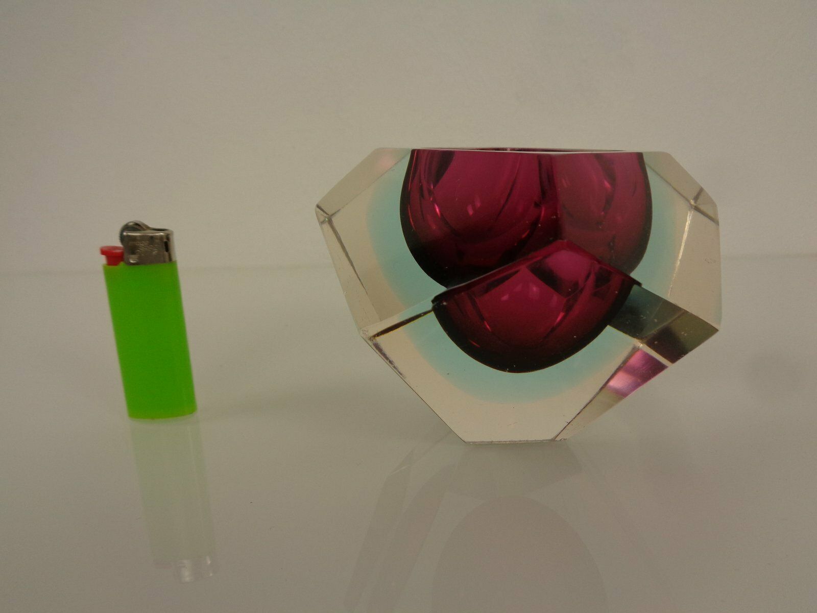 photo furniture Italian Sommerso Murano Glass Ashtray By Flavio Poli, 1960s