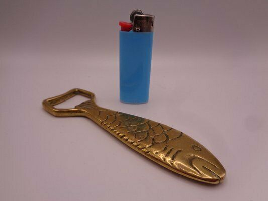 154.0 Brass Fish Bottle Opener By Svenskt Tenn, Sweden, 1950s photo