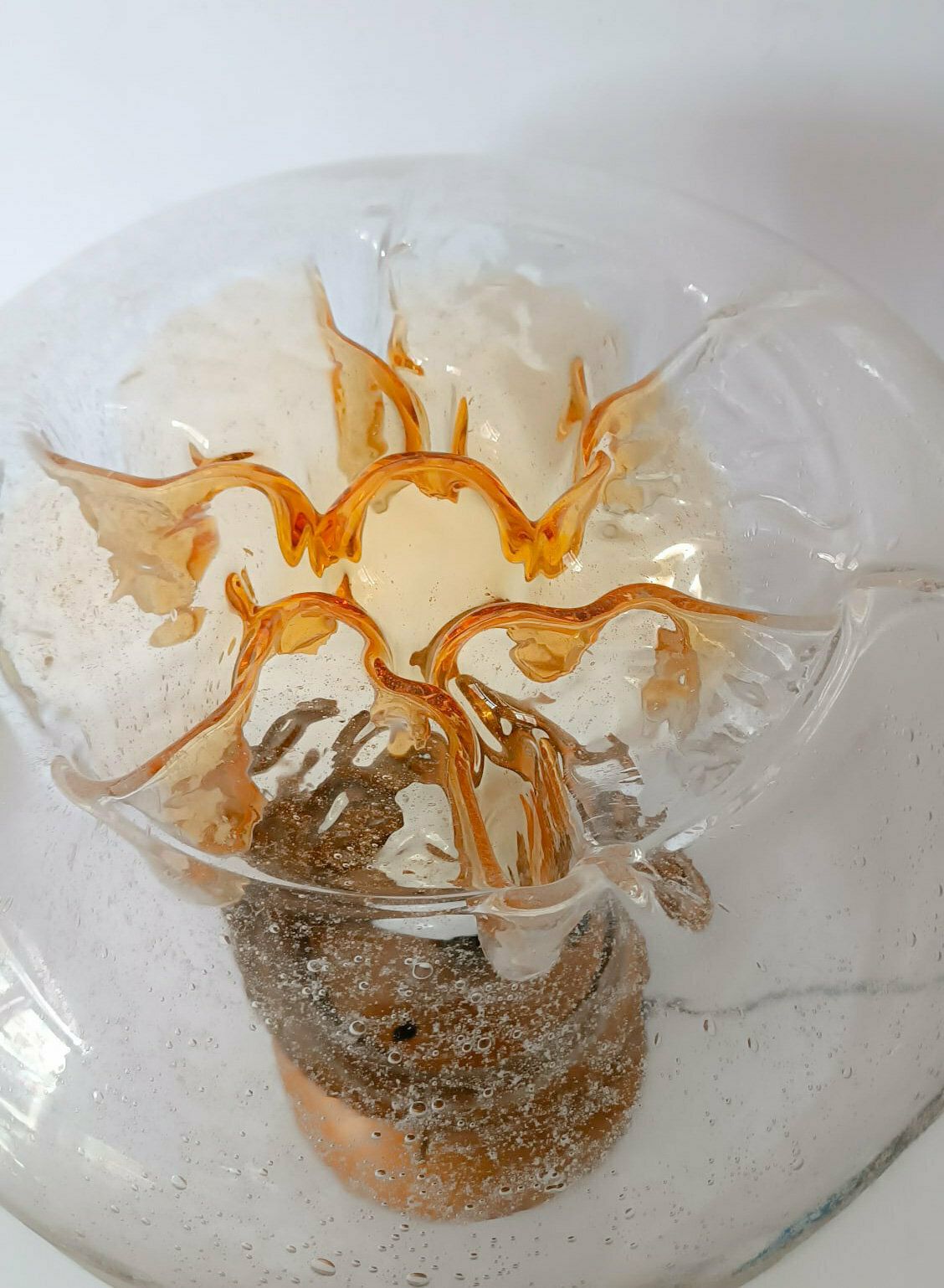 Large Lamp In Murano Glass, Design Tony Zuccheri Veart Mazzega Space Age Gold photo Lighting