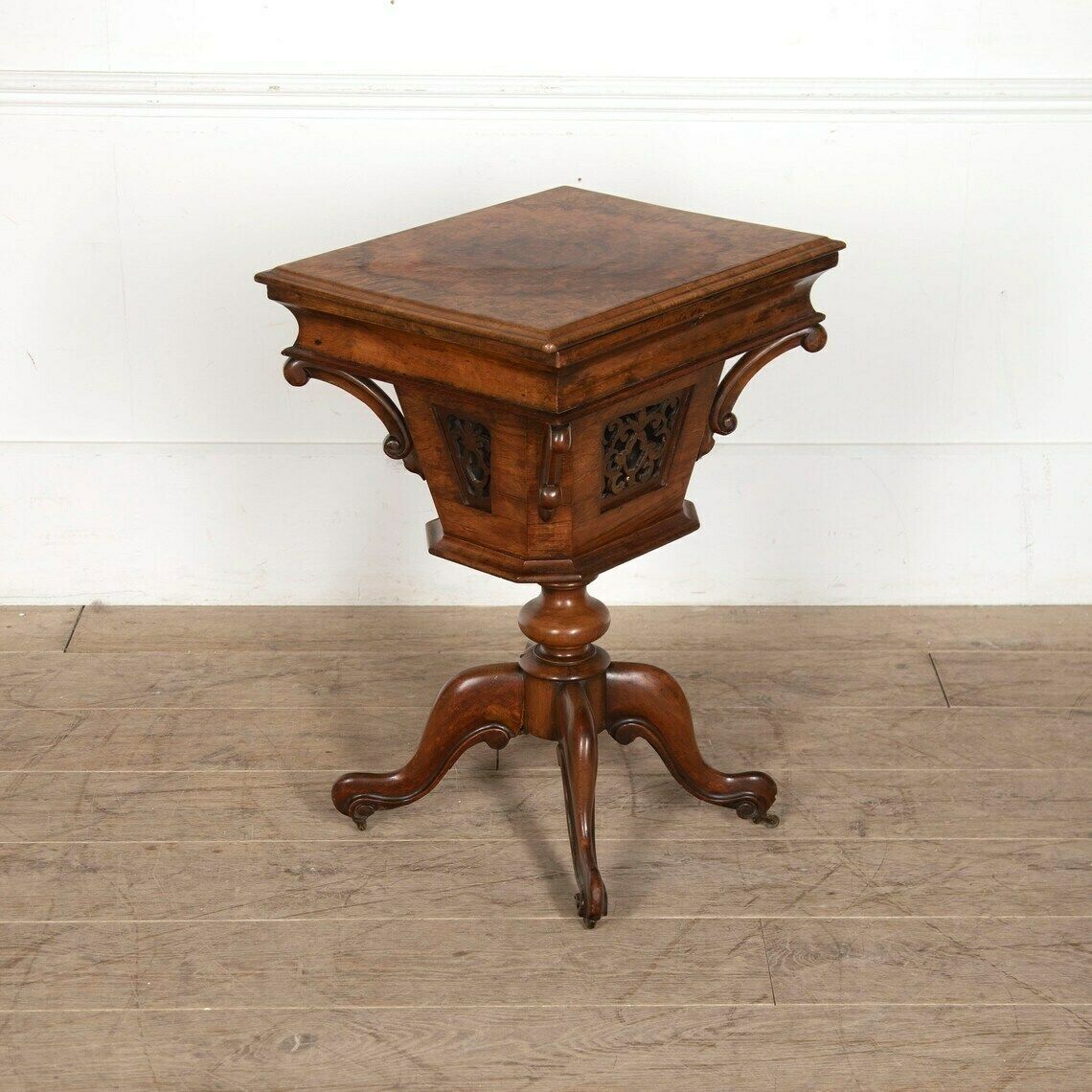 Exceptional Antique C19th English Walnut Sewing Table photo Furniture