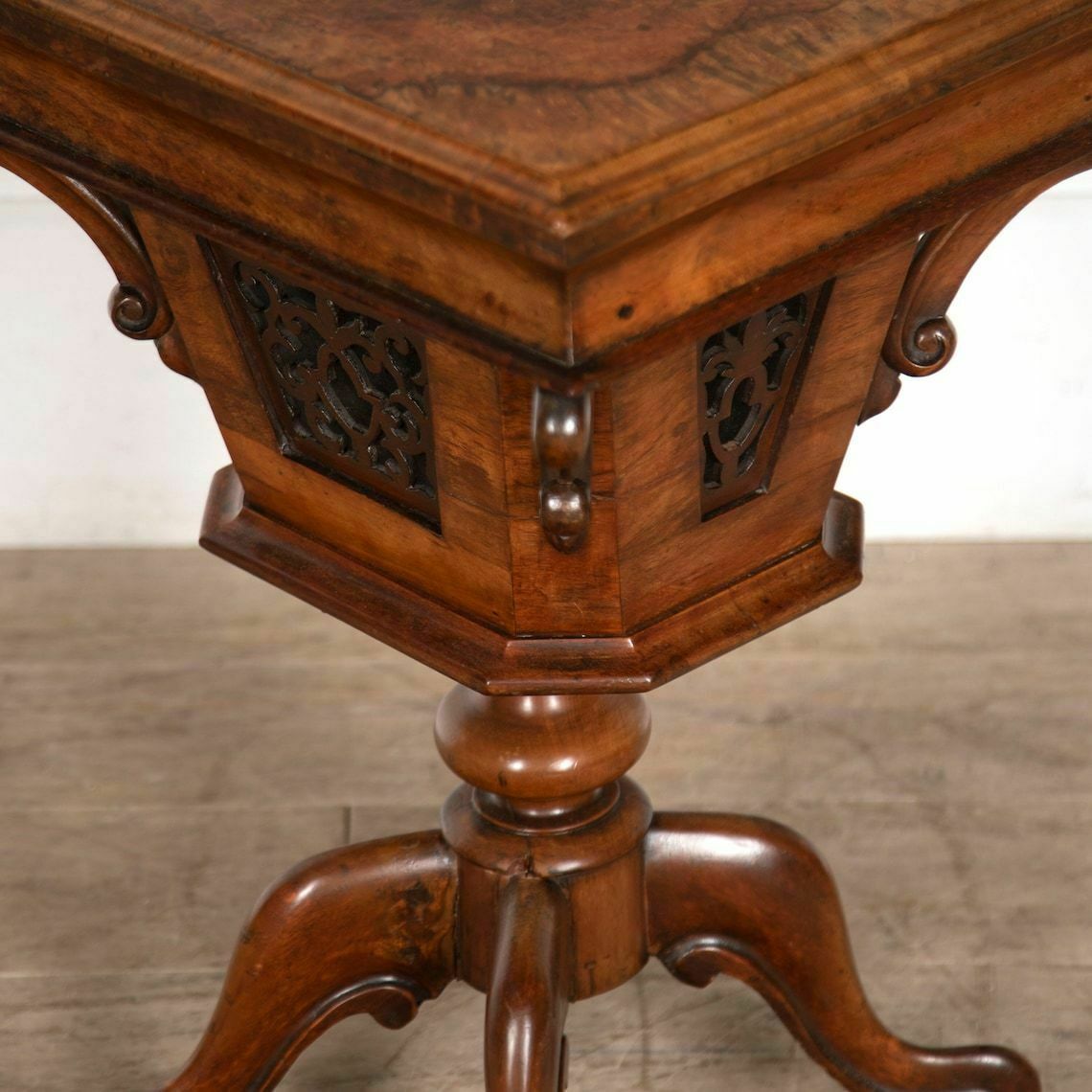 Exceptional Antique C19th English Walnut Sewing Table photo buy