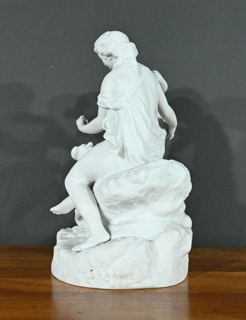 Home Decor Biscuit Sculpture “Venus And Love” – Late 19th Century photo