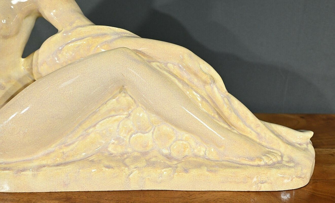 photo furniture Art Deco Sculpture “Young Woman Among Flowers”, Odyv, Manufacture Berlot Mussier – 1930