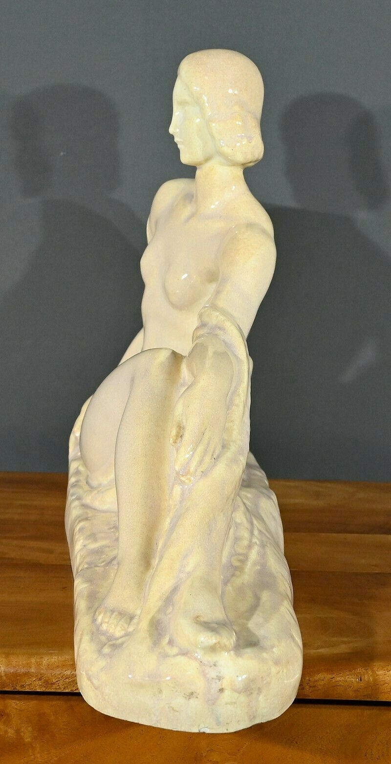 650.0 Art Deco Sculpture “Young Woman Among Flowers”, Odyv, Manufacture Berlot Mussier – 1930 photo