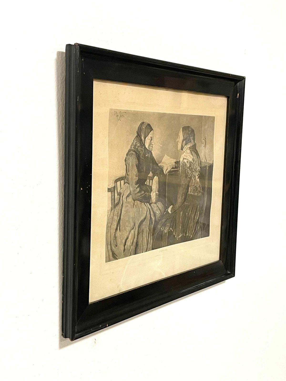 Danish Antique Print From The 1950s Made From Painting “Passiar” By Olga Lau (1875 1960) With Motive Of Elderly Women photo buy