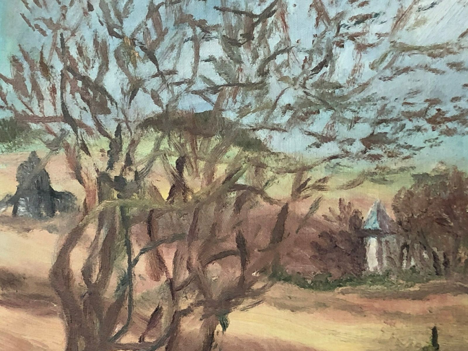 Original Danish 1950s Oil Painting By Richard Wiggers With Motive Of A Beautiful Landscape photo vinterior