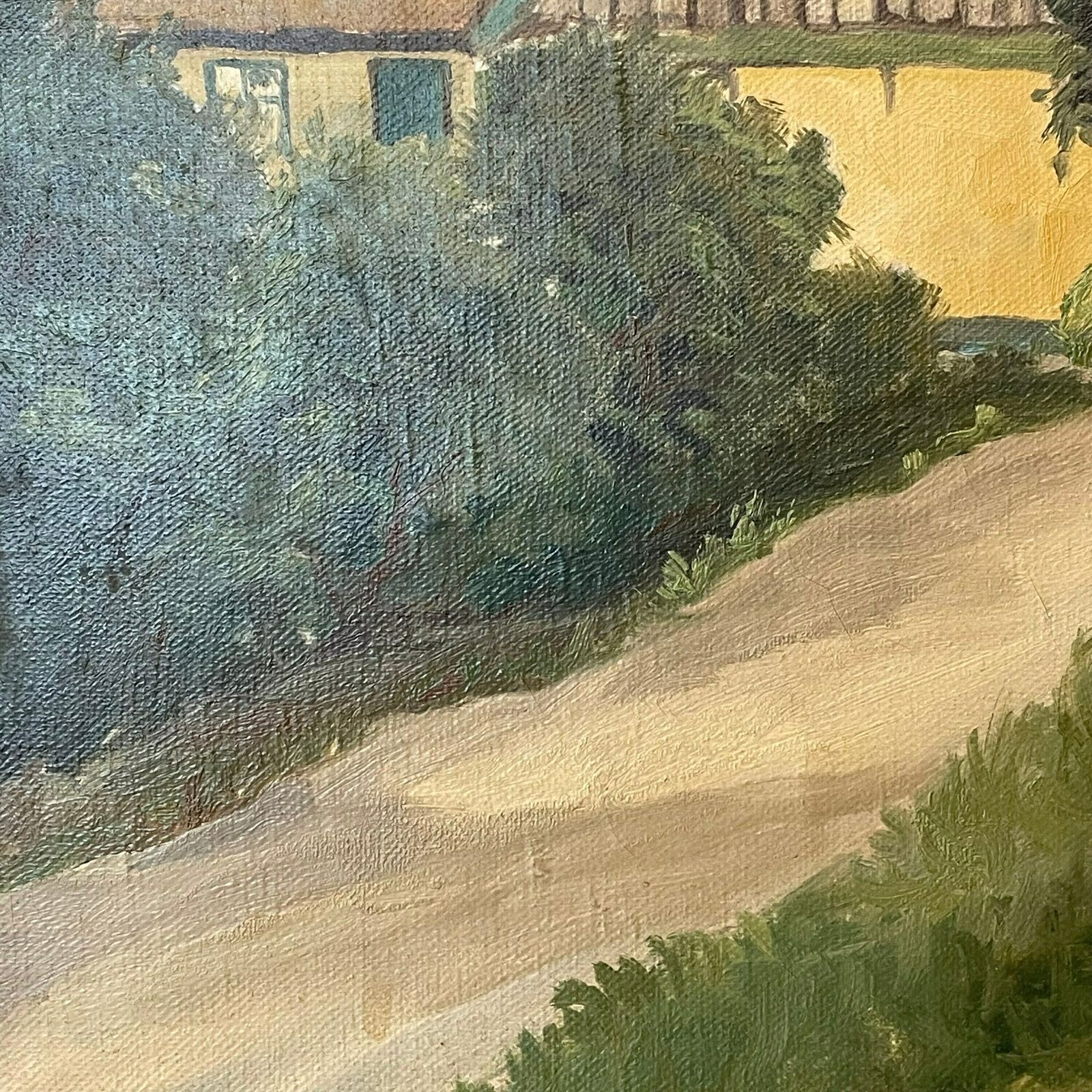 Danish Original Oil On Canvas Painting From The 1930s With Motive Of Countryside House By Artist Kai Drews (1884 1964) photo vinterior