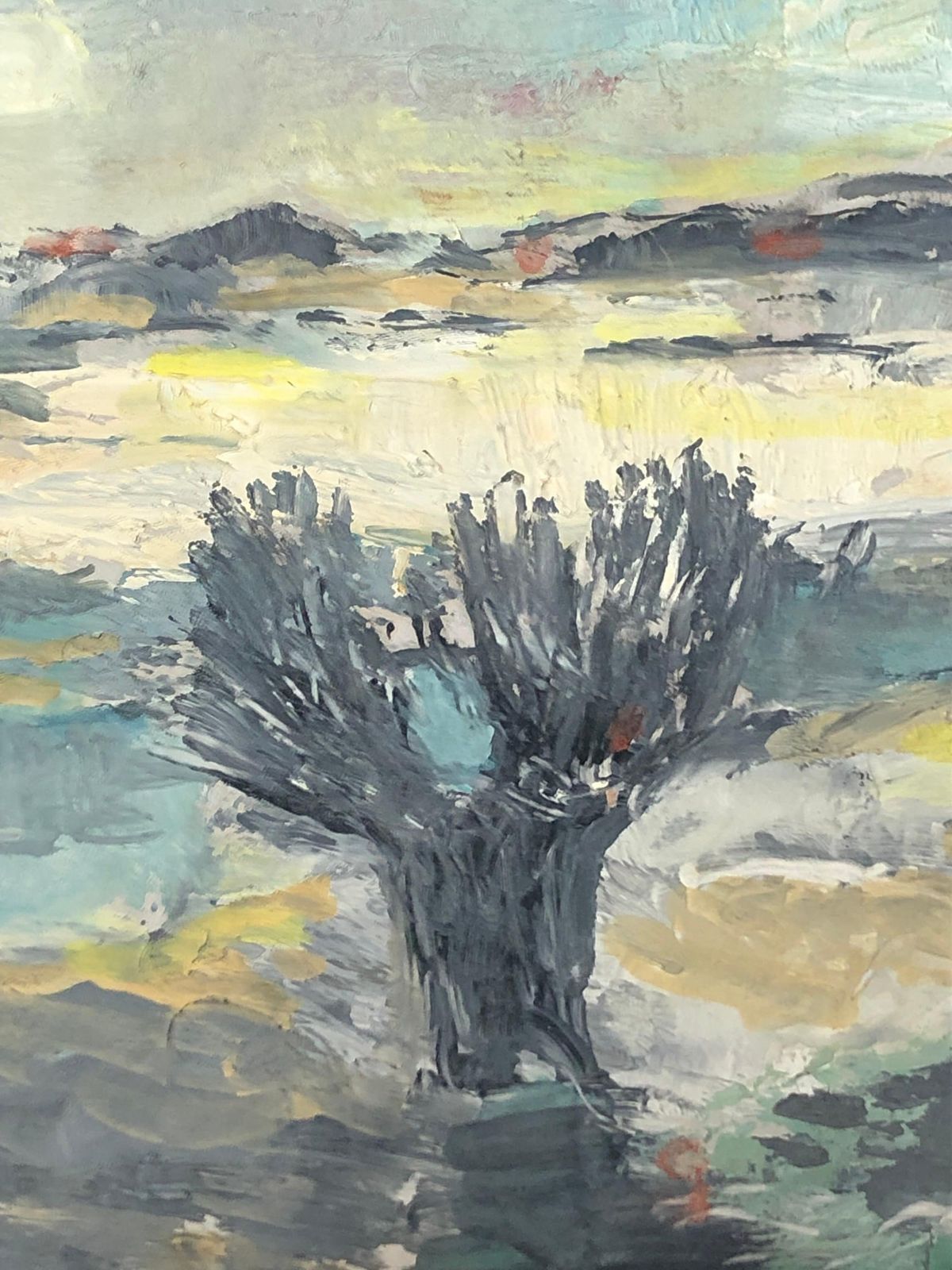 Vintage Oil Painting From Denmark Signed Kh With Motive From Odense å Of Naked Trees In A Beautiful Winter Landscape photo vinterior