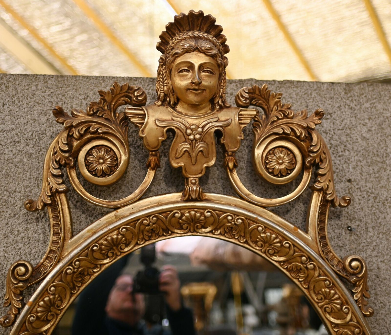 Oval Gilt Cherub Mirror   French Empire Glass Mirrors photo Home Decor