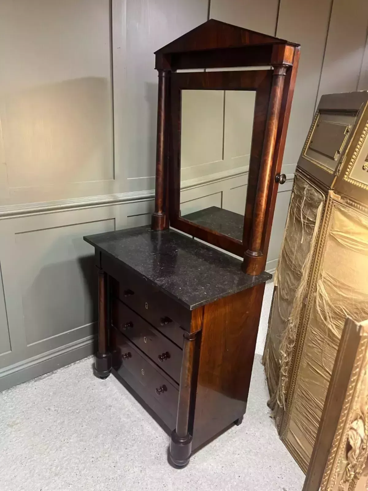 Furniture Antique French Dressing Table/Dressing Chest Empire Period Early 1800’s photo