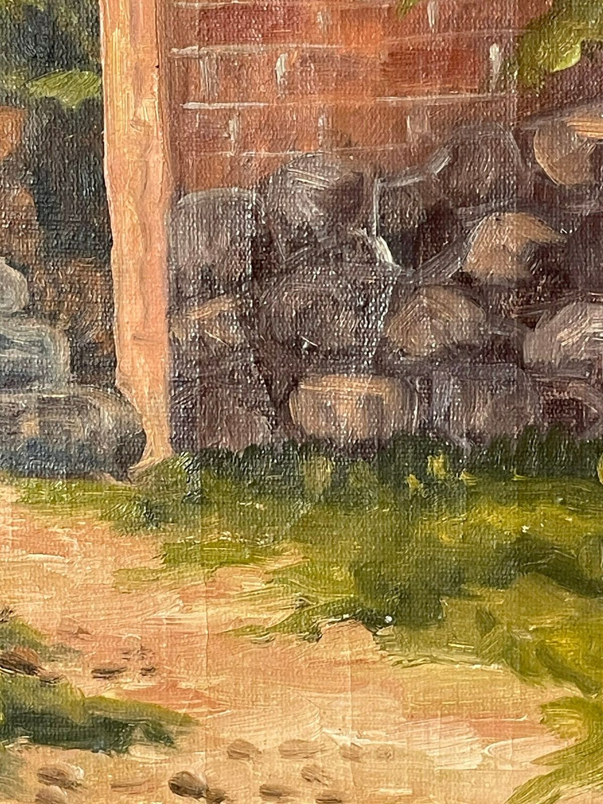 Beautiful Danish Vintage Oil Painting With Naturalistic Motive With Castle Entrance   Signed E. Møller photo vintage